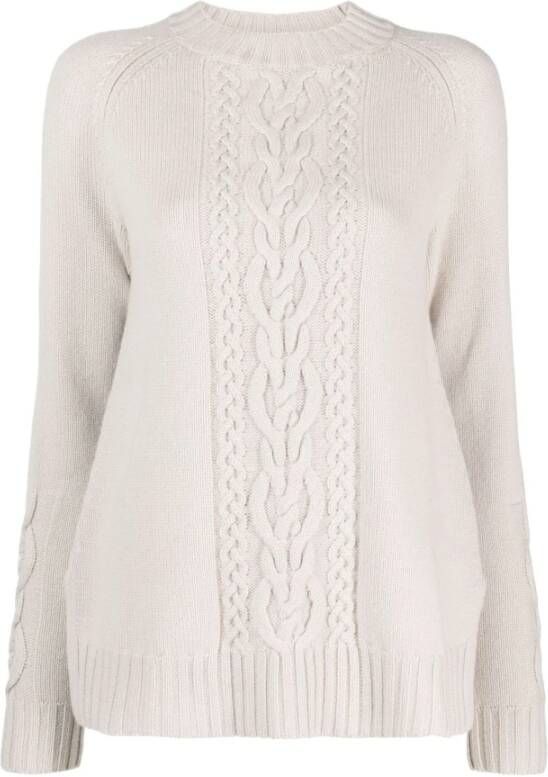 Max Mara Round-neck Knitwear Beige Dames