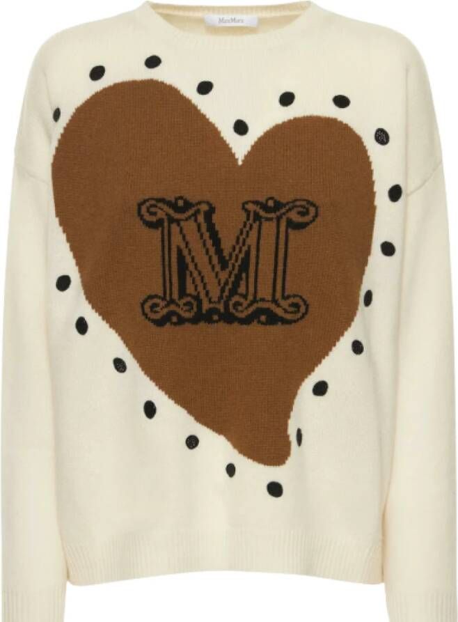 Max Mara Round-neck Knitwear Beige Dames