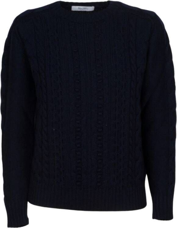 Max Mara Round-neck Knitwear Blauw Dames