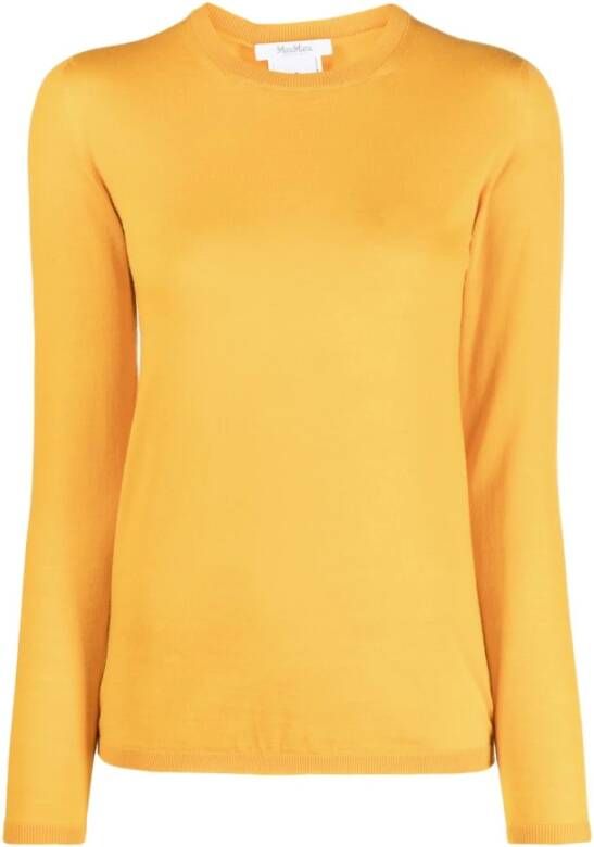 Max Mara Round-neck Knitwear Geel Dames