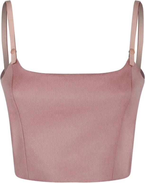 Max Mara Roze Wol en Kasjmier Crop Top Roze Dames