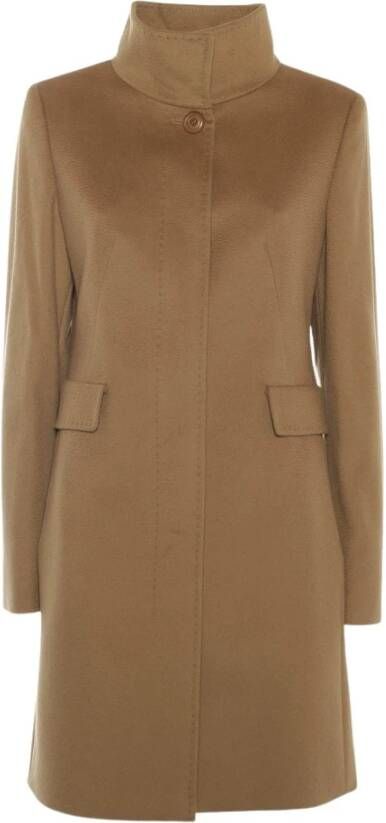 Max Mara Single-Breasted Coats Bruin Dames