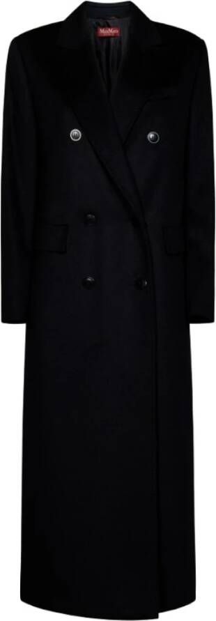 Max Mara Single-Breasted Coats Zwart Dames