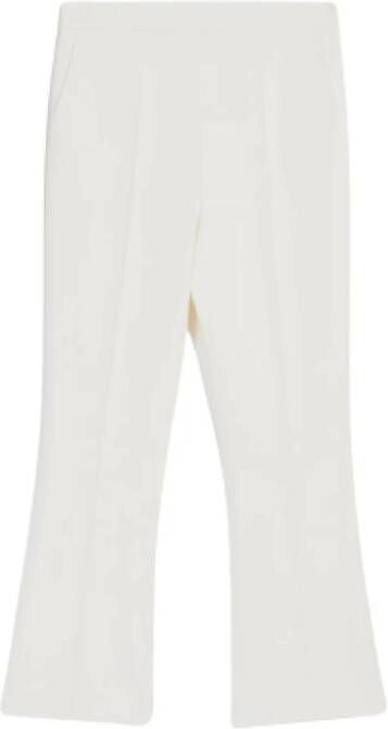 Max Mara Slim-Fit Wool Crêpe Broek Beige Dames