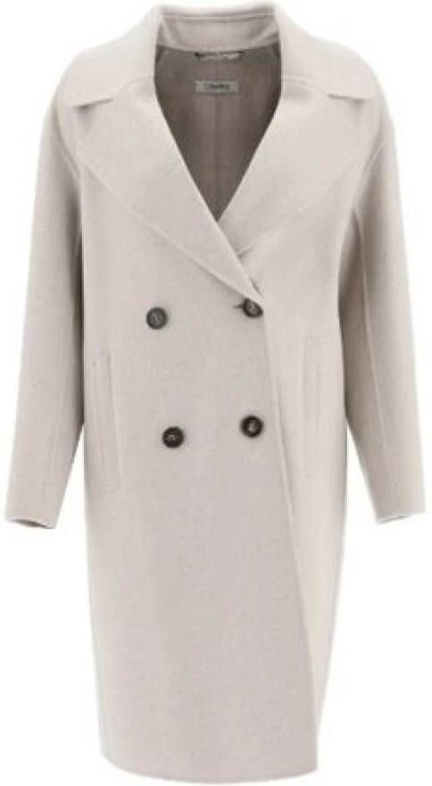 Max Mara Stijlvolle en warme dubbelrijige jas voor vrouwen Beige Dames