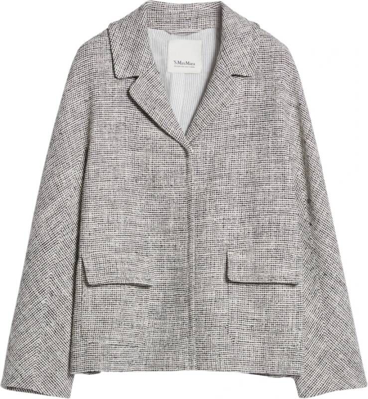 Max Mara Stijlvolle Tweed Jas Grijs Dames