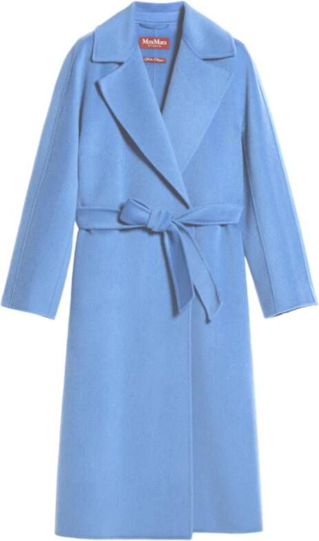 Max Mara Studio Belted Coats Blauw Dames