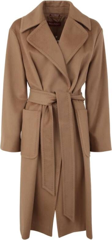 Max Mara Studio Belted Coats Bruin Dames