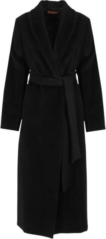 Max Mara Studio Taglio Alpaca Jas Black Dames