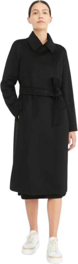 Max Mara Studio Lange jas van zuivere scheerwol met platte kraag