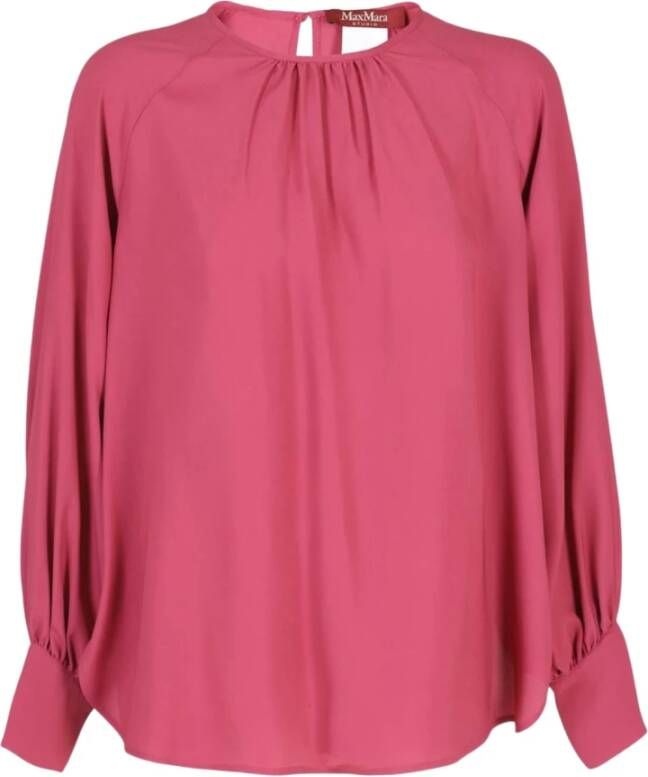 Max Mara Studio Congo Ballon Mouw Blouse Roze Dames