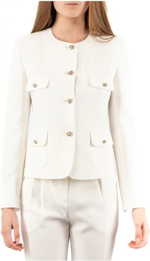Max Mara Studio Witte Jassen in Triacetaat Polyester Mix White Dames - Foto 7
