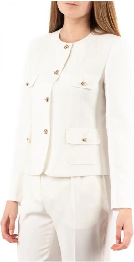 Max Mara Studio Witte Jassen in Triacetaat Polyester Mix White Dames - Foto 8