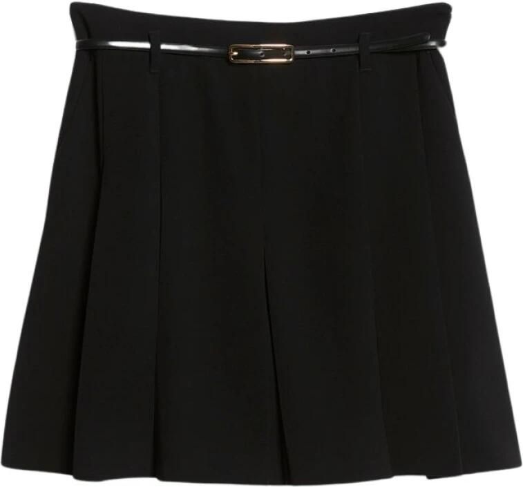 Max Mara Studio Hoge taille cady shorts met bijpassende riem Black Dames