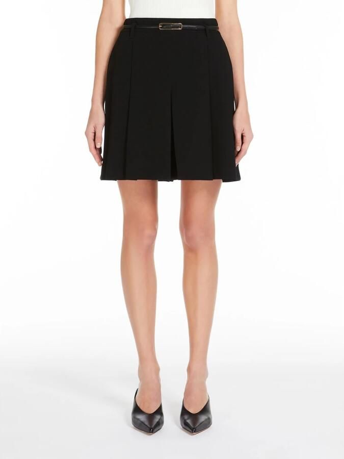 Max Mara Studio Hoge taille cady shorts met bijpassende riem Black Dames - Foto 4