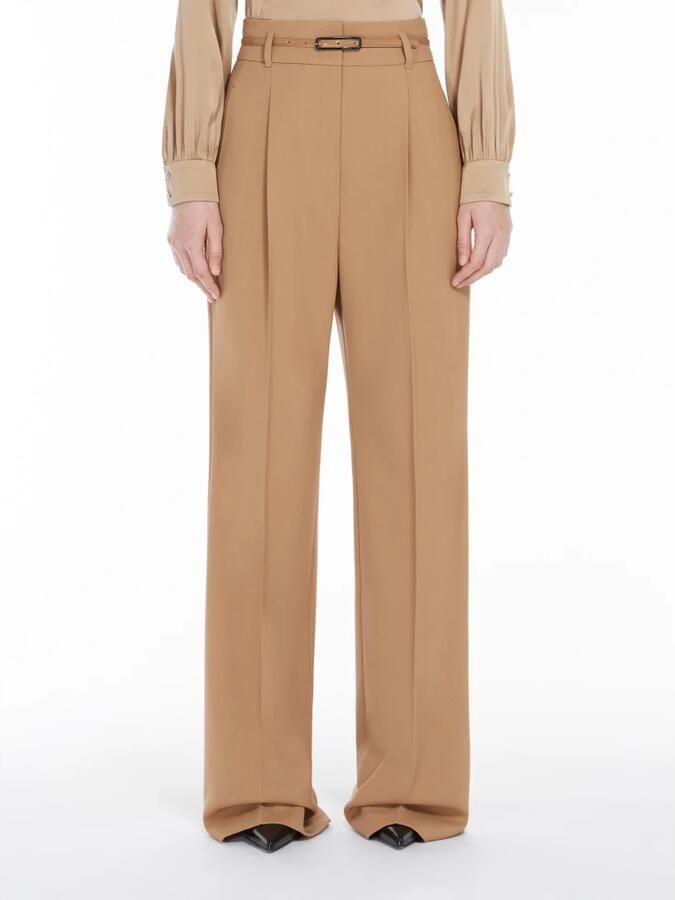 Max Mara Studio Hoge taille wollen palazzo broek Brown Dames - Foto 3
