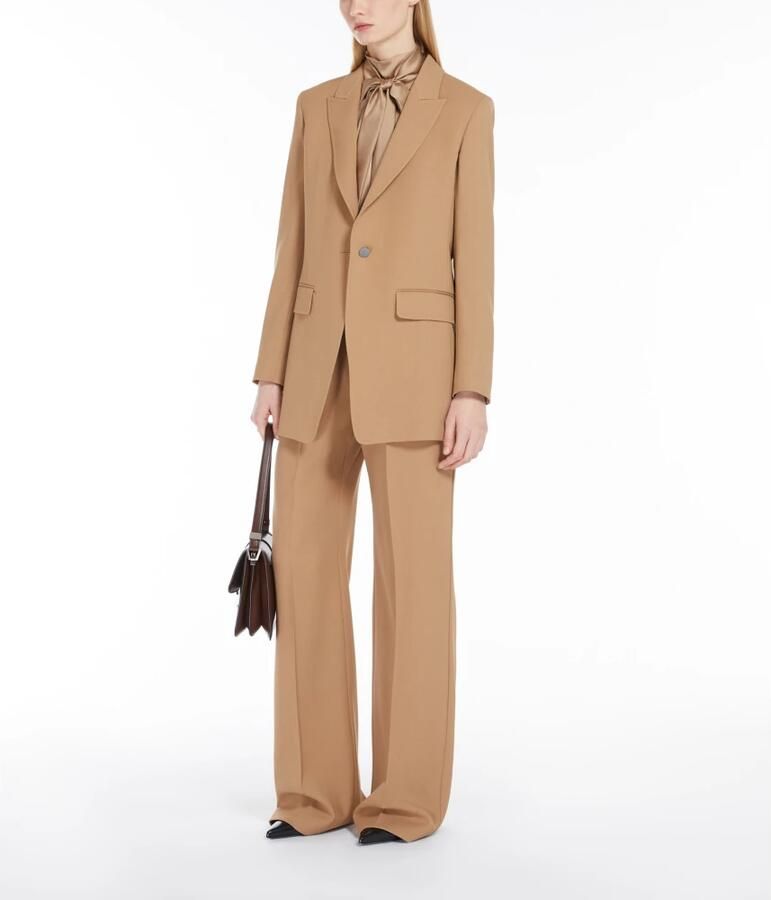 Max Mara Studio Hoge taille wollen palazzo broek Brown Dames - Foto 2