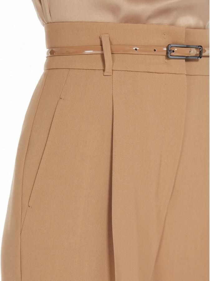 Max Mara Studio Hoge taille wollen palazzo broek Brown Dames - Foto 5