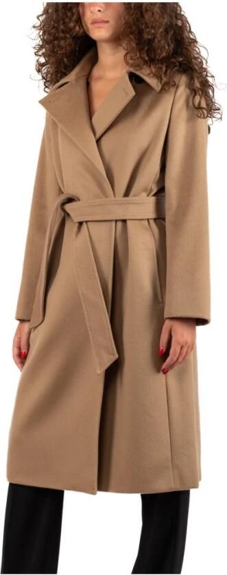 Max Mara Studio Regular fit lange jas van zuivere scheerwol model 'BCOLLAG'