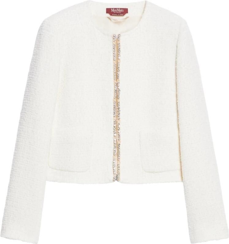 Max Mara Studio Stijlvolle Jas voor Vrouwen White Dames