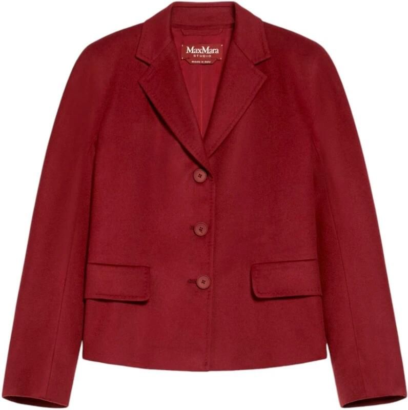 Max Mara Studio Stijlvolle Wollen Jas Red Dames