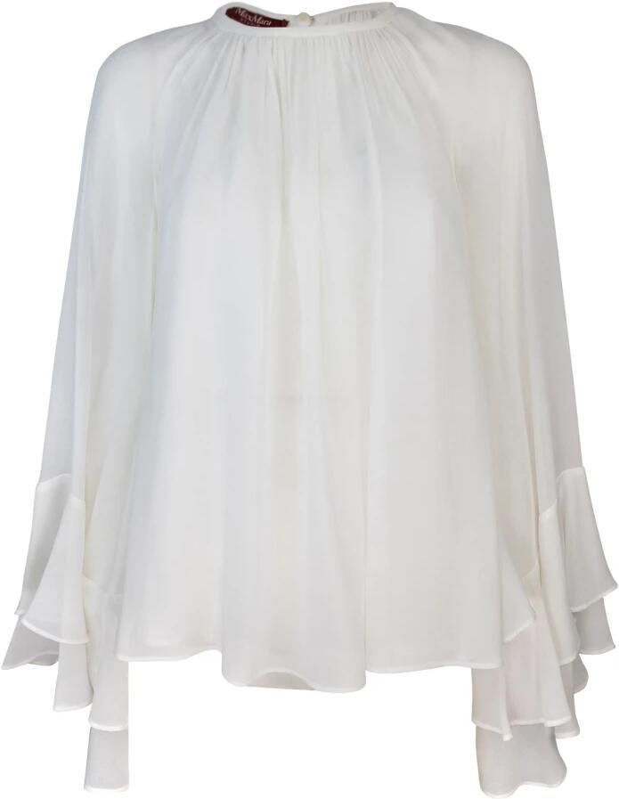 Max Mara Studio Regular fit zijden blouse met plooien model 'ZEO'