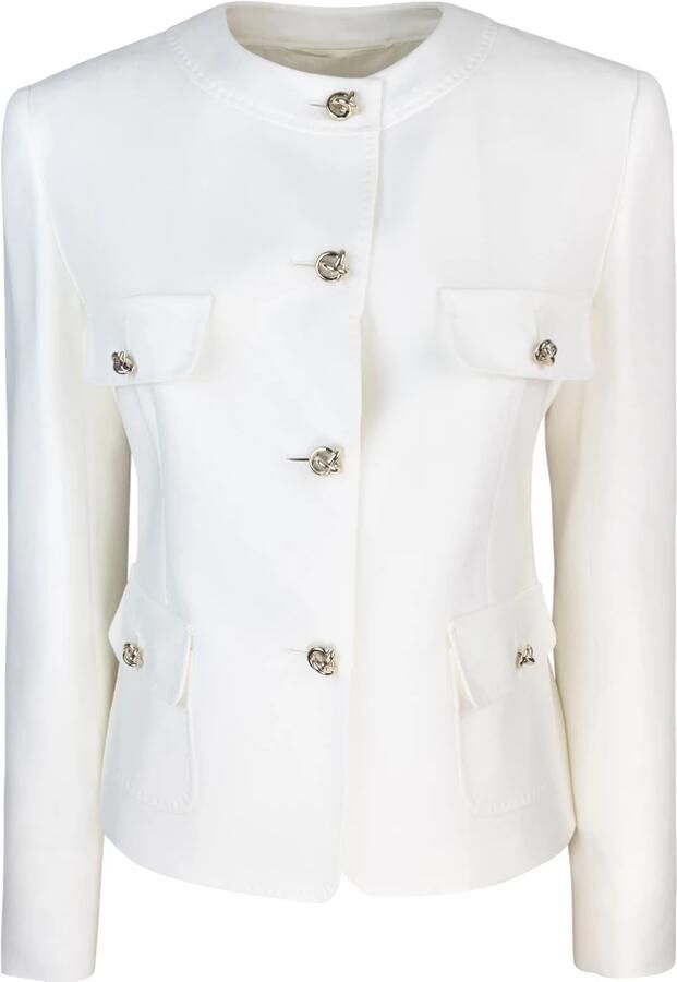 Max Mara Studio Witte Jassen in Triacetaat Polyester Mix White Dames - Foto 2