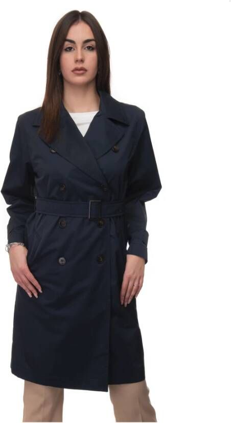 Max Mara Studio Radio taille riem stofjas Blauw Dames