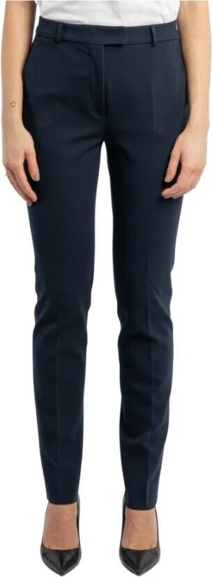 Max Mara Studio Elegante Triacetaat Polyester Broek Blue Dames