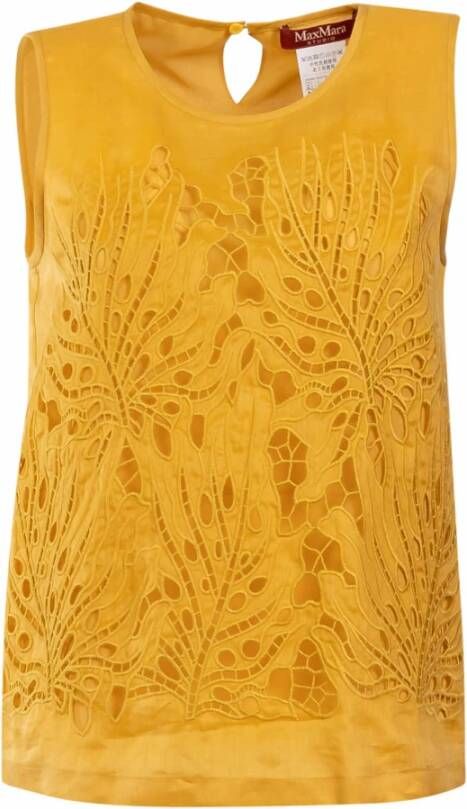 Max Mara Studio Sleeveless Tops Geel Dames