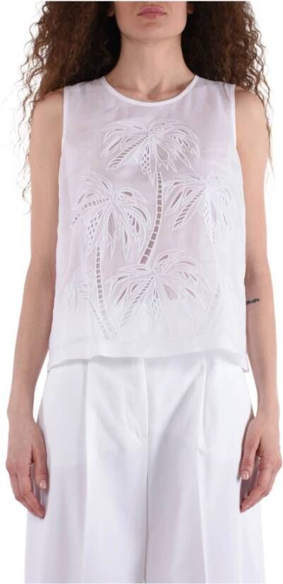 Max Mara Studio Sleeveless Tops White Dames