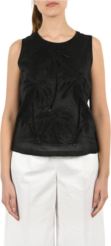 Max Mara Studio Sleeveless Tops Zwart Dames