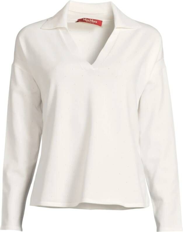 Max Mara Studio V-neck Knitwear White Dames