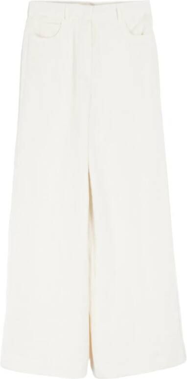 Max Mara Studio Wide Trousers Beige Dames