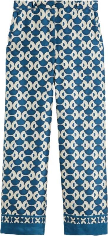 Max Mara Zijden broek met geometrische print Blue Dames
