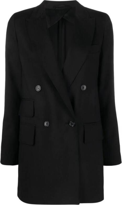 Max Mara Tijdloze Elegantie Dubbelrij Zwart Blazer Zwart Dames