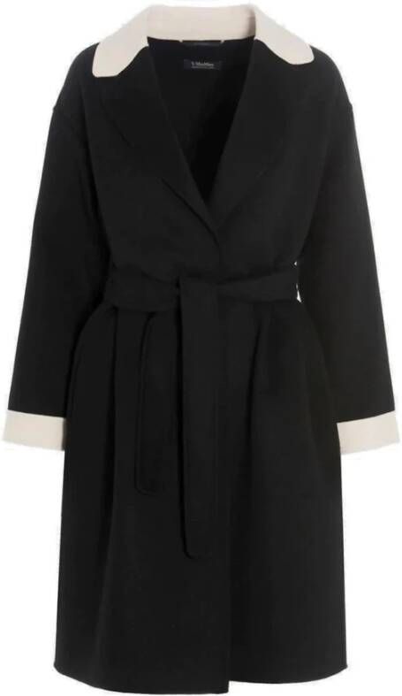 Max Mara Tijdloze wollen jas met cropped mouwen Zwart Dames