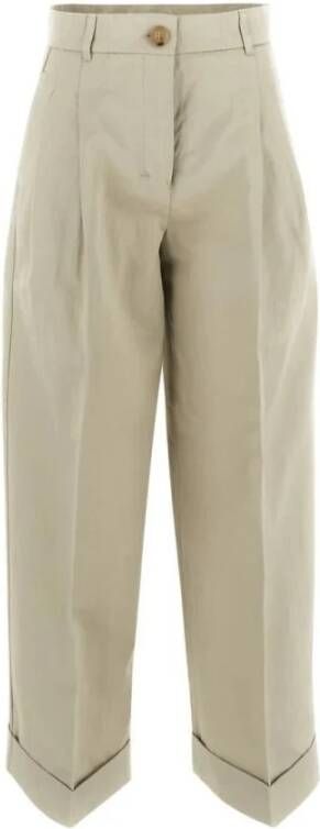 Max Mara Upgrade je garderobe met stijlvolle Straight Trousers Beige Dames