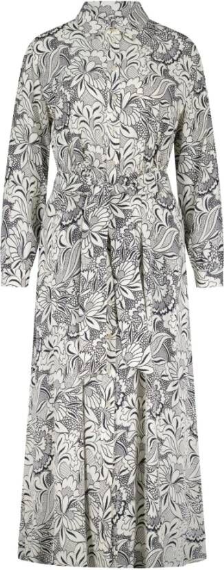 Max Mara Weekend Bloemen Romantische Maxi Jurk Grijs Dames