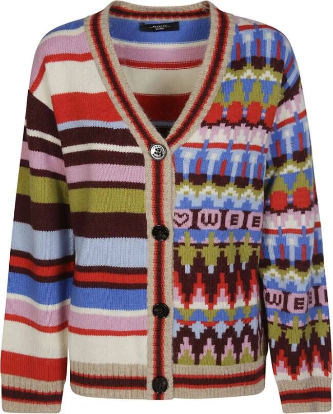 Max Mara Weekend Patch Cardigan Austero Stijl Multicolor Dames
