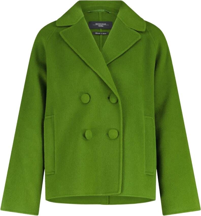 Max Mara Weekend Elegante Wol Blazer Jas Groen Dames