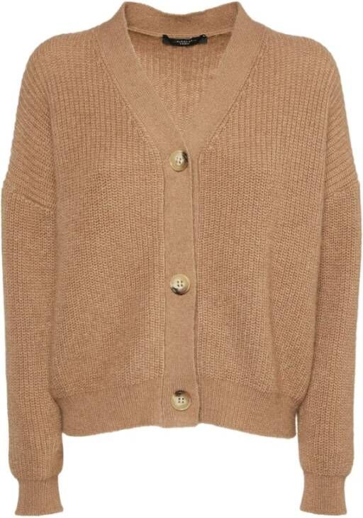 Max Mara Weekend Falla Mohair Blend Cardigan Bruin Dames