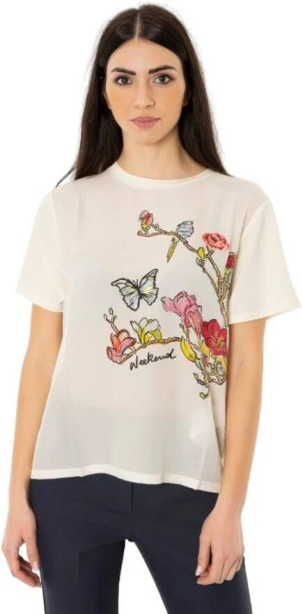 Max Mara Weekend Flower Print Jersey Wit Dames