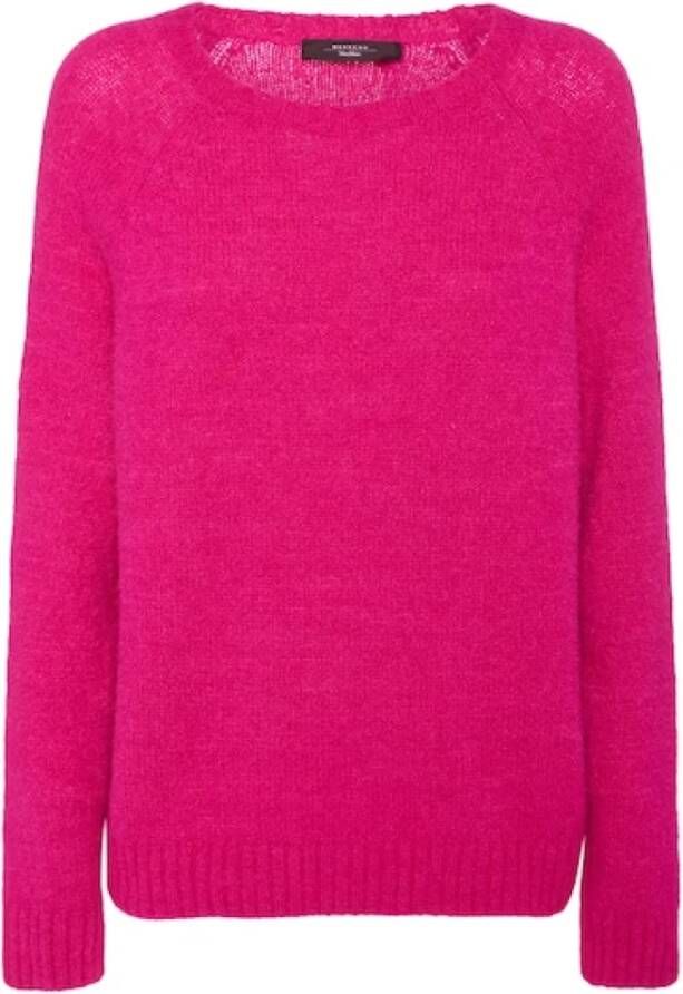 Max Mara Ronde Hals Gebreide Trui Klassieke Collectie Pink Dames