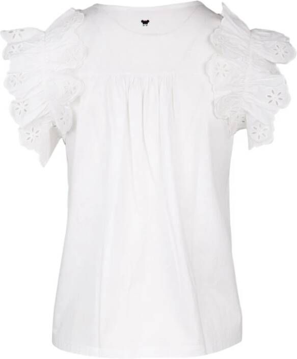 Max Mara Weekend Giulio Ruffle T-Shirt White Dames