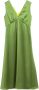 Max Mara Weekend Groene Satijnen Midi Jurk Green Dames - Thumbnail 1