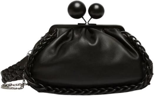 Max Mara Weekend Weekendtas van Nappa met Geweven Profielen Black Dames