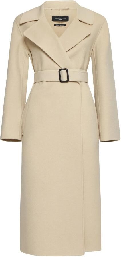 Weekend Max Mara Lange jas van scheerwol met tailleriem model 'MANU' - Foto 4