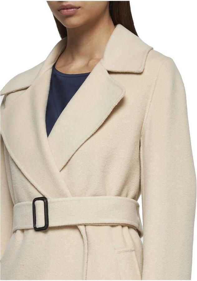 Weekend Max Mara Lange jas van scheerwol met tailleriem model 'MANU'