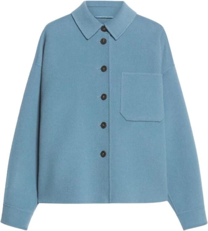 Max Mara Weekend Zuiver wollen overhemdjasje Blue Dames
